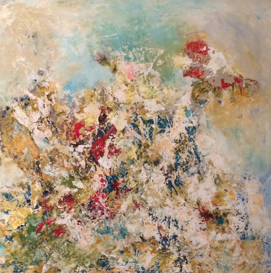 Gardenias - acrylic/mixed media, in Abstract Paintings